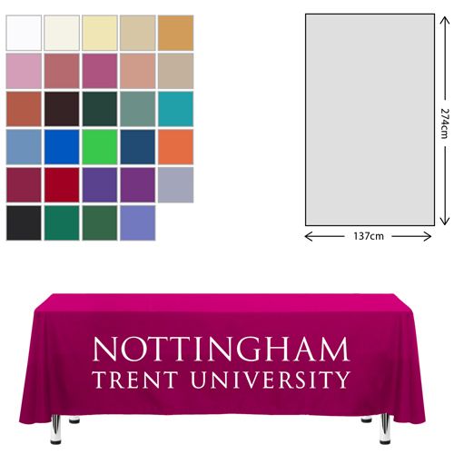 Nappe en tissu de qualité supérieure - 138x275cm (table de 1,80m - chute courte)