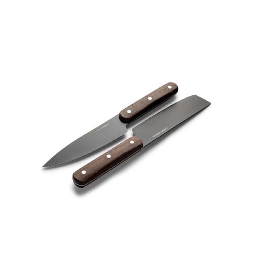 Orrefors Jernverk set di 2 coltelli, nero e legno Orrefors Jernverk set di 2 coltelli, nero e legno