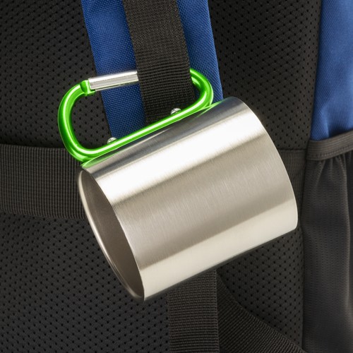 Vaso de acero con asa de mosquetón de aluminio, 200 ml Vaso de acero con asa de mosquetón de aluminio, 200 ml