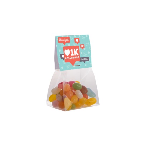 Blokzakje met kopkaartje en 50 gram snoep