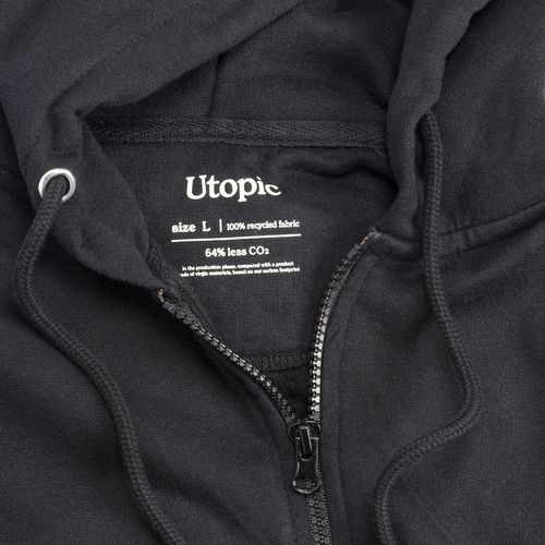 100% regenerated fabric unisex hooded sweatshirt