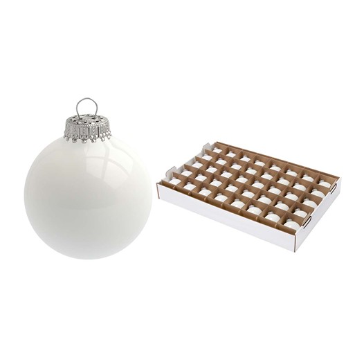 Boule de Noël 7 cm avec tampographie 4-5 couleurs (recto) - sur plateau - couronne argentée - MADE IN GERMANY