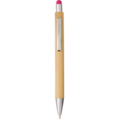 Penna a sfera in bamboo capacitiva, refill blu Claire