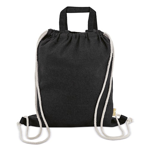 Shopping bag/drawstring backpack 150g/m2 Noir