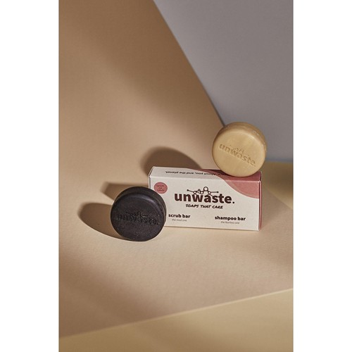 Unwaste Duopack Scrub & Shampoo bar Koffieolie Unwaste Duopack Scrub & Shampoo bar Koffieolie