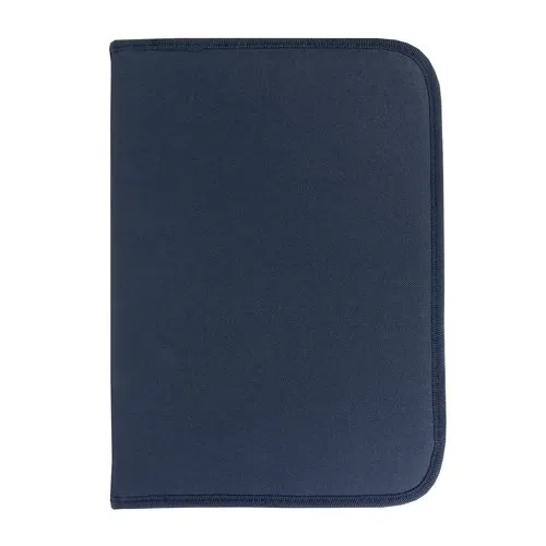 600D polyester brief folder with zip closure, 6 inside compartments