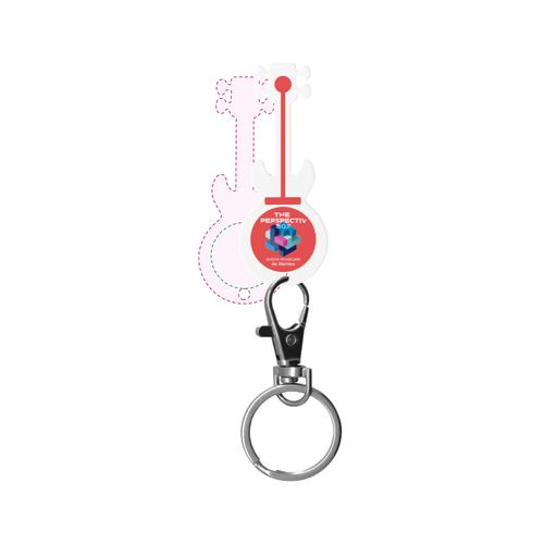 PORTE-CEL MOUSQUETON AVEC JETON FORME GUITARE
