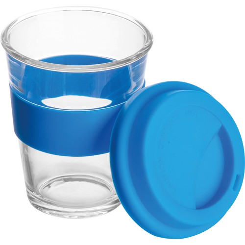 Szklany kubek z pokrywką 300 ml