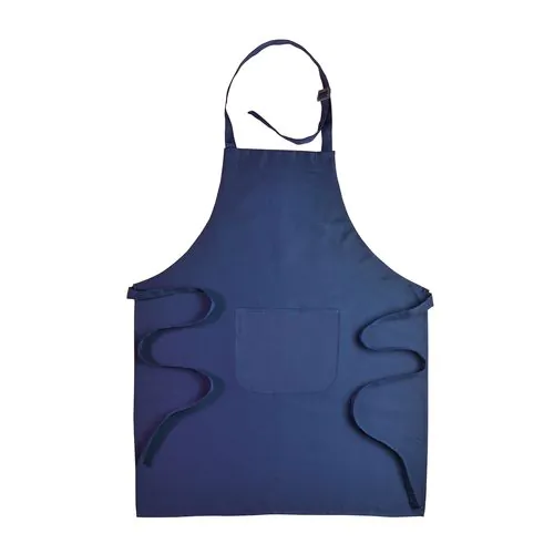 30% cotton/70% polyester (180 g/m2) long cooking apron with front pocket and plastic buckl 30% cotton/70% polyester (180 g/m2) long cooking apron with front pocket and plastic buckl