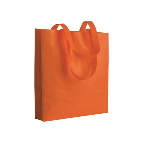 Bolsa de tejido sin tejer termosoldado, asas largas y fuelle Bolsa de tejido sin tejer termosoldado, asas largas y fuelle