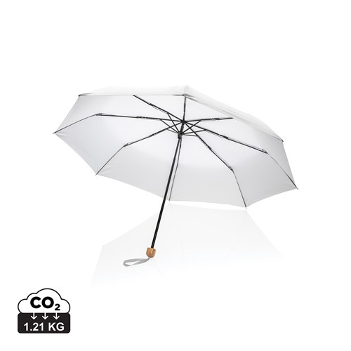 20.5" Impact AWARE™ RPET 190T Pongee bamboo mini umbrella