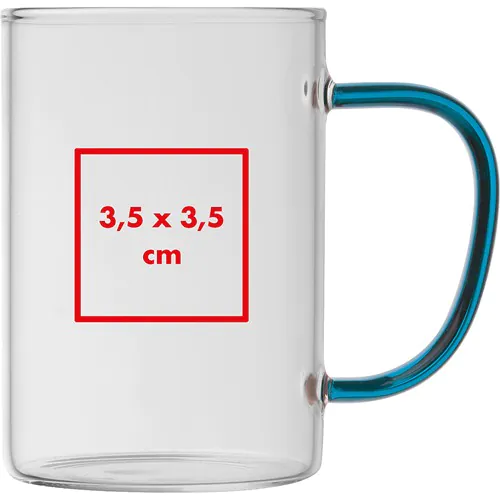glass mug with coloured handle glass mug with coloured handle