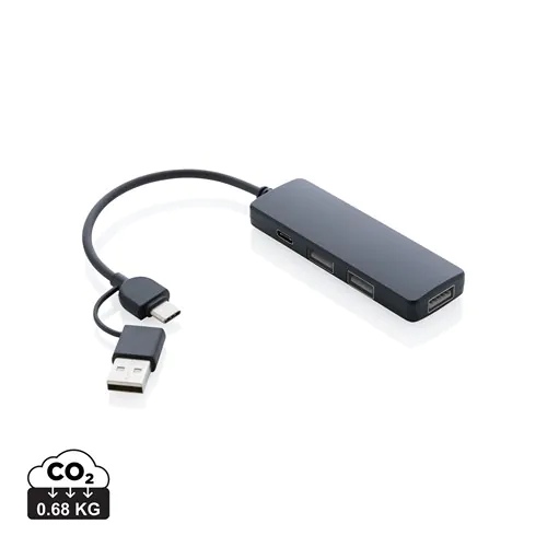 RCS recycled plastic USB hub with dual input RCS recycled plastic USB hub with dual input