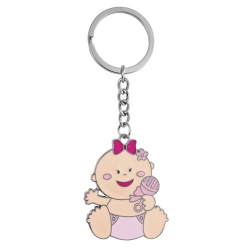 PORTE-CLÉS PETITE FILLE ROSE-SANS BOÎTE