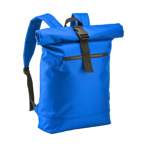 Recycled polyester R-PET PC (17") backpack with exterior zippered pocket Recycled polyester R-PET PC (17") backpack with exterior zippered pocket