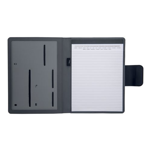 A4 organizer folder in Rpet with lock and magnetic closure that lights up