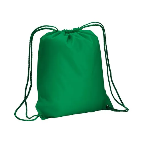 210T polyester backpack with drawstring closure and reinforced corners
