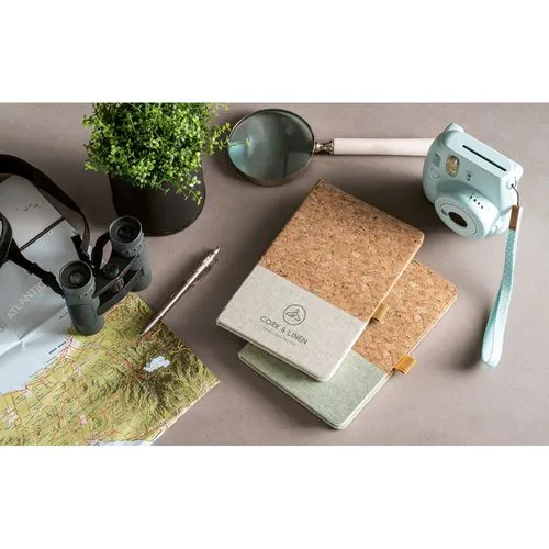 KLEE. A5 notebook in cork and linen with lined sheets KLEE. A5 notebook in cork and linen with lined sheets