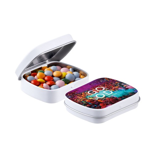 Mini hinge tin with candy