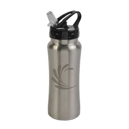 Bouteille en métal avec paille rectractable 600 ml