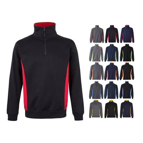 VL SVAROG. Sweat bicolore en éponge (260g/m²), en polyester (65%) et coton (35%)