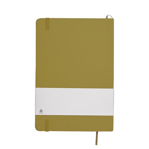 Carnet de notes avec couverture en résidus de fruits et fermeture élastique