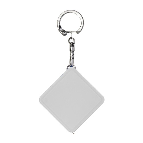 Key ring with retractable flexible tape measure, 1 m