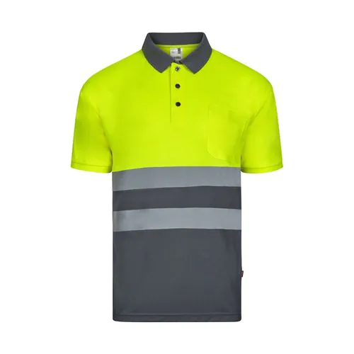 VL FORTUNA. Polo Bird-eye (140g/m²) à manches courtes, en polyester (100%)