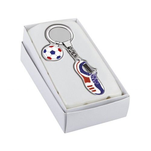 KEYCHAIN FOOTBALL BLUE WHITE RED TOKEN KEYCHAIN FOOTBALL BLUE WHITE RED TOKEN