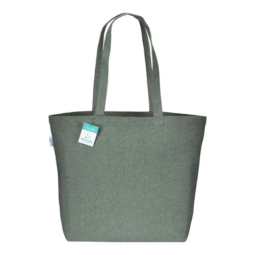 280g/m2 recycled cotton shopping bag, long handles and gusset