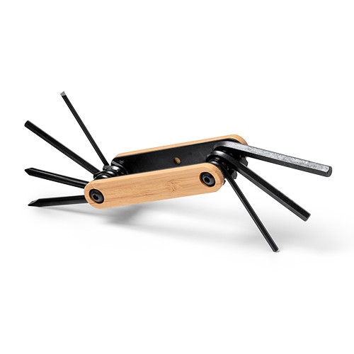 Attrezzo multifunzione con corpo in bambù. Chiavi Neide Attrezzo multifunzione con corpo in bambù. Chiavi Neide