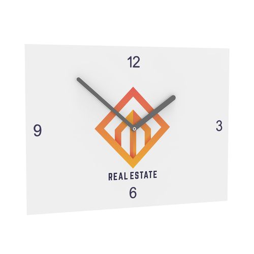 Horae Wall Clock Rectangular 240 x 350 mm, Silver Clock Hands