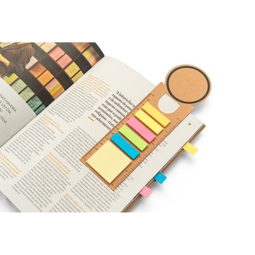 SAWYER. Zestaw biurowy 3 w 1, wykonany w 100% z papieru pochodzącego z recyklingu, z okrągłą górną częścią i czarnym nadrukiem na całym obwodzie