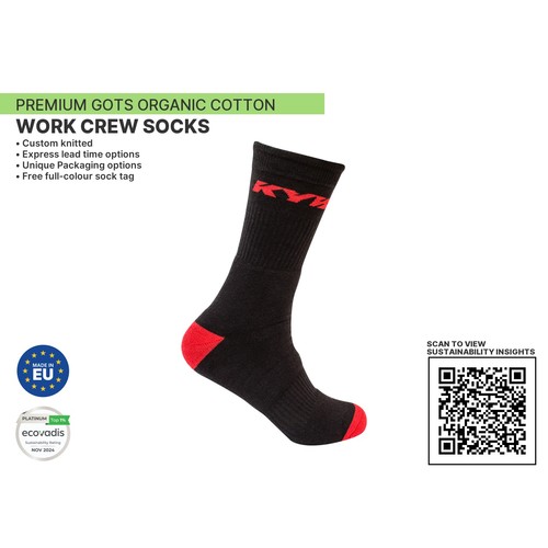 Premium ORGANIC Work Crew Socks by KINGLY