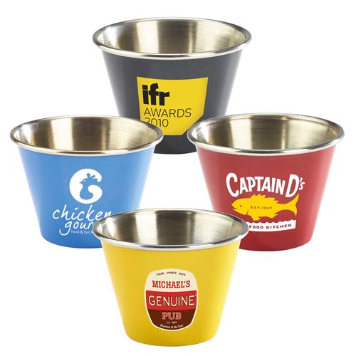 2.5oz Stainless Steel Ramekin (Blue, Red, Yellow & Black) 2.5oz Stainless Steel Ramekin (Blue, Red, Yellow & Black)