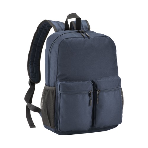 600D polyester 5 pockets backpack, two side meshed, adjustable shoulder straps