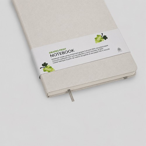 Carnet de notes avec couverture en résidus de fruits et fermeture élastique Carnet de notes avec couverture en résidus de fruits et fermeture élastique