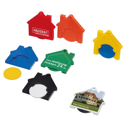 Chip holder with 1€ chip "house" Chip holder with 1€ chip "house"