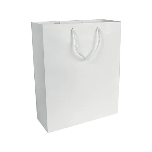 157 g/m2 matte laminated paper shopping bag with gusset and bottom reinforcement