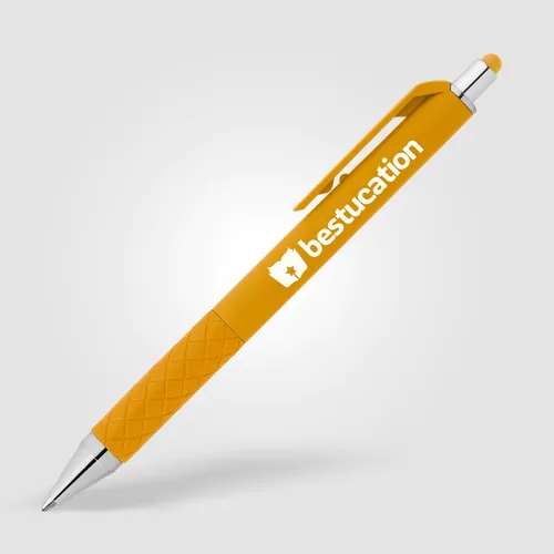 Penna a scatto Islander Bright Gel con gommino touch-screen Penna a scatto Islander Bright Gel con gommino touch-screen