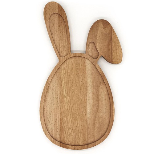 Tagliere a forma di coniglietto pasquale in faggio 30x17 cm