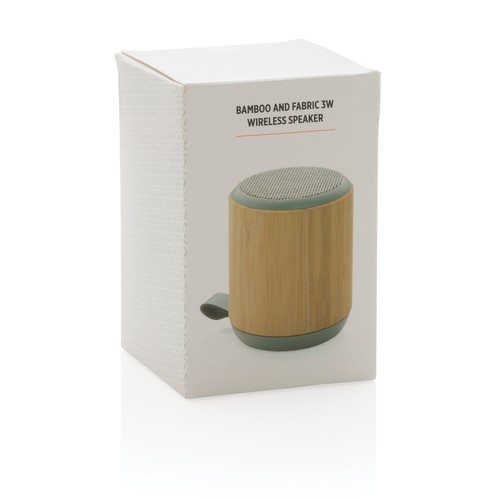 Speaker wireless 3W in bambù e tessuto