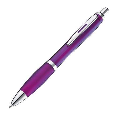 Transparent ball pen with rubber grip Transparent ball pen with rubber grip