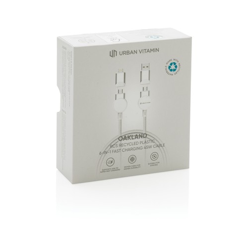 Oakland 1.2meter RCS rplastic 6-in-1 fast charging 45W kabel Oakland 1.2meter RCS rplastic 6-in-1 fast charging 45W kabel