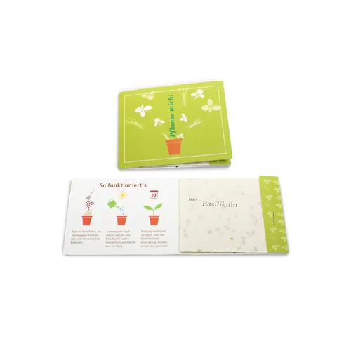 Card with 3 sheets of seedpaper Card with 3 sheets of seedpaper