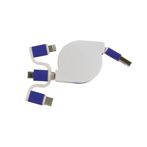 Cable d'alimentation USB type C, lightning, micro USB retractable