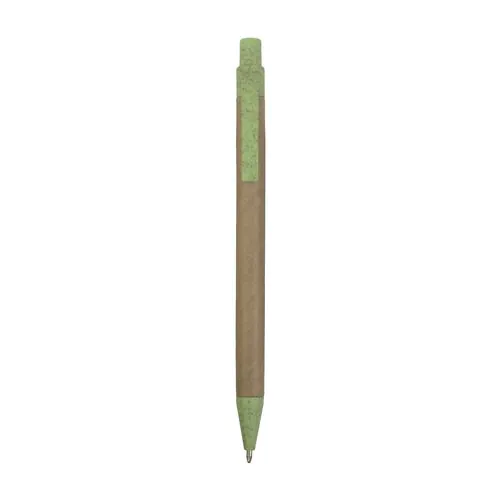 Stylo à déclic en papier recyclé avec détails en paille de blé (50%) et PP (50%)