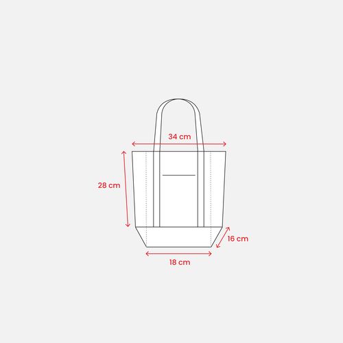 Mini shopper bag made of 340 g/m2 recycled cotton with colorful handles and base. GRS