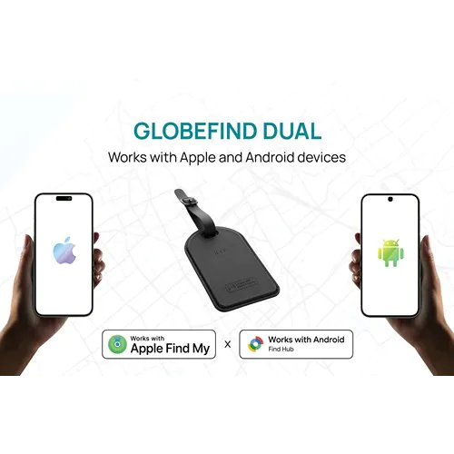 Globefind Dual RCS luggage tag with worldwide locating