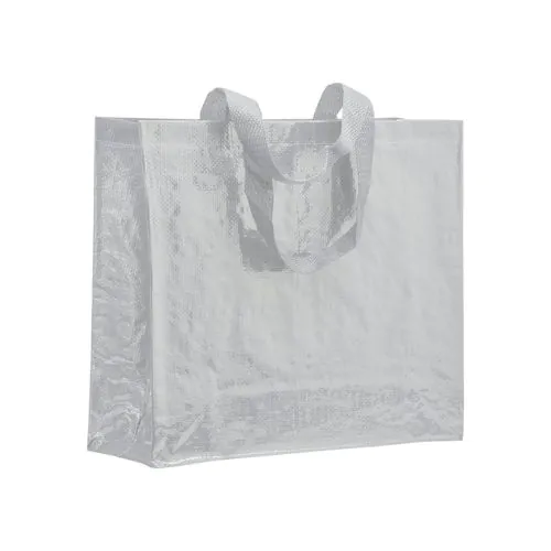 Bolsa de polipropileno laminado, asas cinta y fuelle Bolsa de polipropileno laminado, asas cinta y fuelle